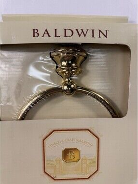 Baldwin Premium Polished Brass Towel Ring Edgewater 3504-030 New see pictures